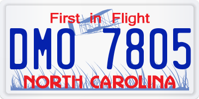 NC license plate DMO7805