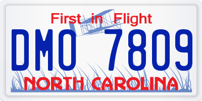 NC license plate DMO7809