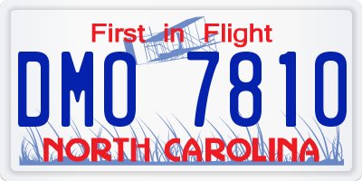 NC license plate DMO7810