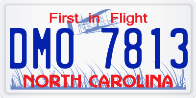 NC license plate DMO7813