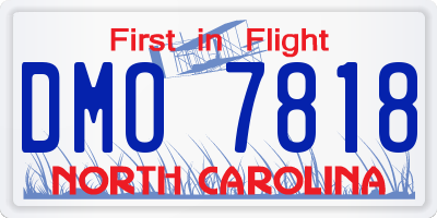 NC license plate DMO7818