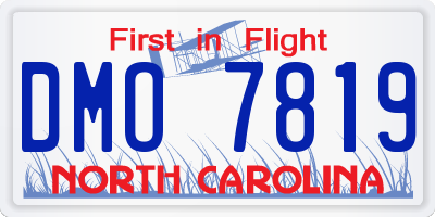 NC license plate DMO7819