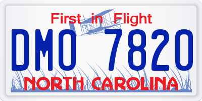 NC license plate DMO7820