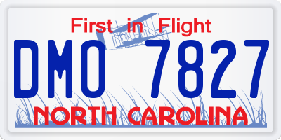 NC license plate DMO7827