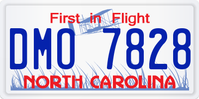NC license plate DMO7828