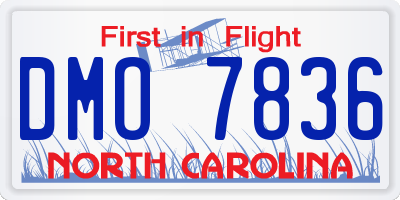 NC license plate DMO7836