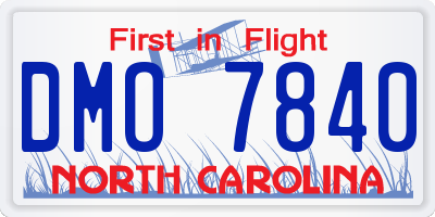 NC license plate DMO7840