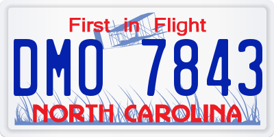 NC license plate DMO7843