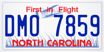 NC license plate DMO7859
