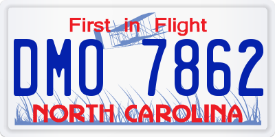 NC license plate DMO7862