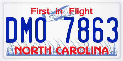 NC license plate DMO7863