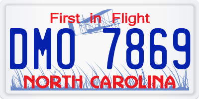 NC license plate DMO7869