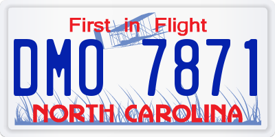 NC license plate DMO7871