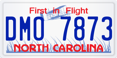 NC license plate DMO7873