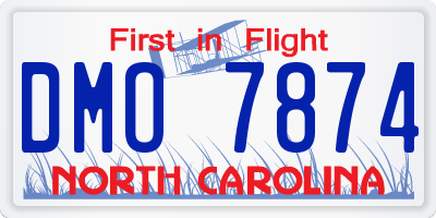 NC license plate DMO7874