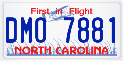 NC license plate DMO7881