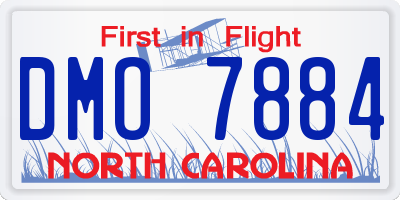 NC license plate DMO7884