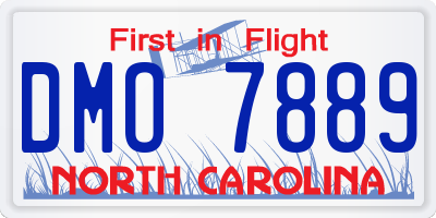 NC license plate DMO7889
