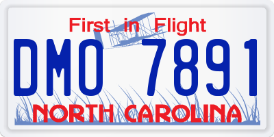 NC license plate DMO7891