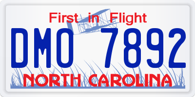 NC license plate DMO7892