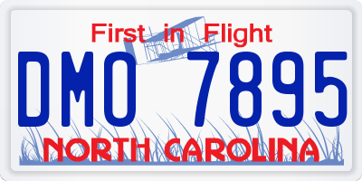NC license plate DMO7895