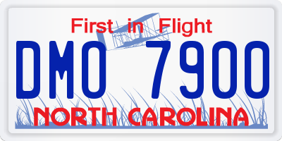 NC license plate DMO7900