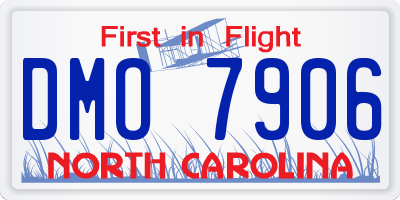 NC license plate DMO7906