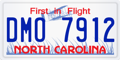 NC license plate DMO7912