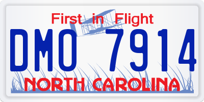 NC license plate DMO7914