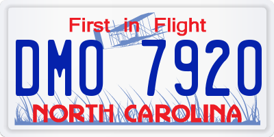 NC license plate DMO7920
