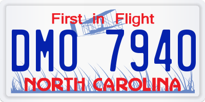 NC license plate DMO7940