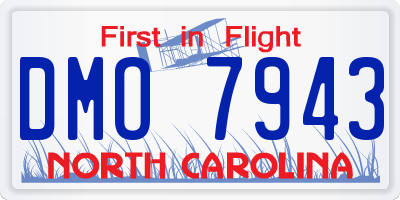 NC license plate DMO7943