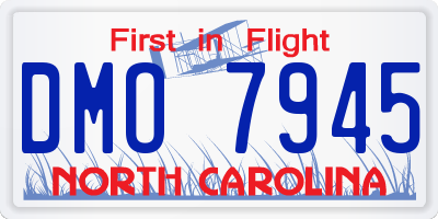 NC license plate DMO7945