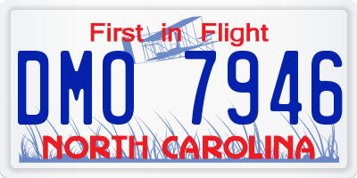 NC license plate DMO7946