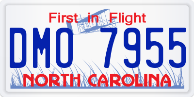 NC license plate DMO7955