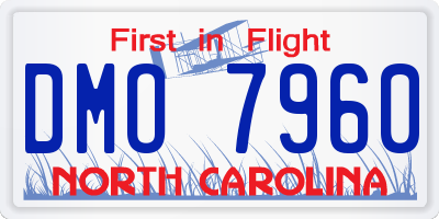 NC license plate DMO7960