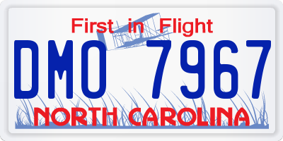 NC license plate DMO7967