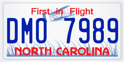 NC license plate DMO7989