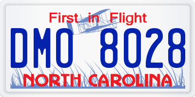 NC license plate DMO8028