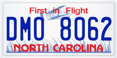 NC license plate DMO8062