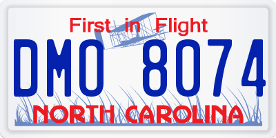 NC license plate DMO8074
