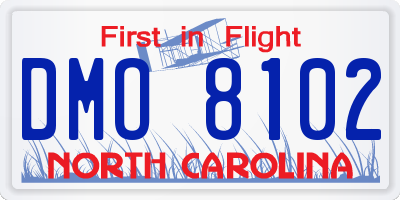 NC license plate DMO8102