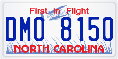 NC license plate DMO8150