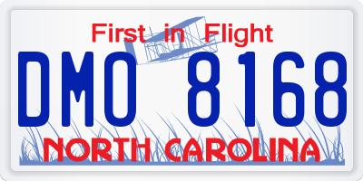 NC license plate DMO8168
