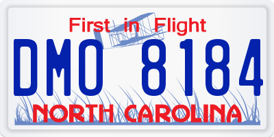 NC license plate DMO8184