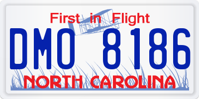 NC license plate DMO8186