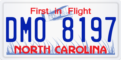 NC license plate DMO8197