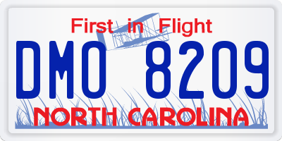 NC license plate DMO8209