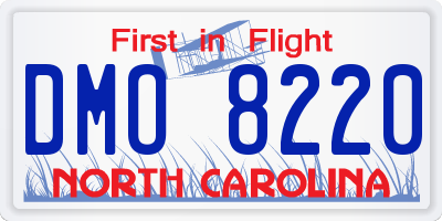 NC license plate DMO8220