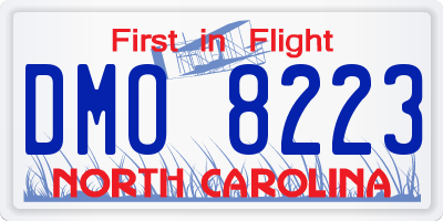NC license plate DMO8223
